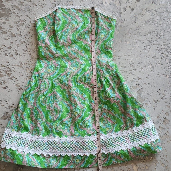 Lilly Pulitzer Jordan Strapless Dress Chomp Chomp Fit & Flare Sz2 - Picture 6 of 9